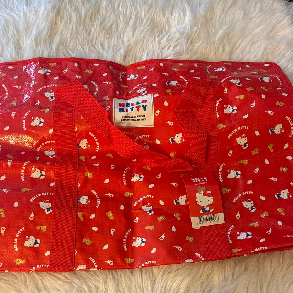 Hello Kitty Red Patterned Carry Tote